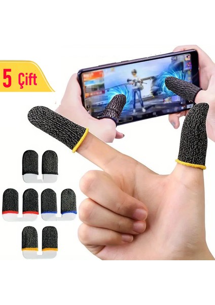 Oyun Eldiveni Fiber Oyuncu Eldiveni Parmak Ucu Parmaklık Pubg (5 Çift (10 Adet))