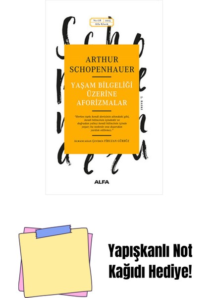 Yaşam Bilgeliği Üzerine Aforizmalar + Yapışkanlı Not Kağıdı