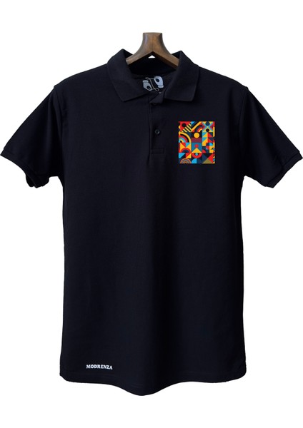 Siyah Lacoste Tasarım Polo Yaka