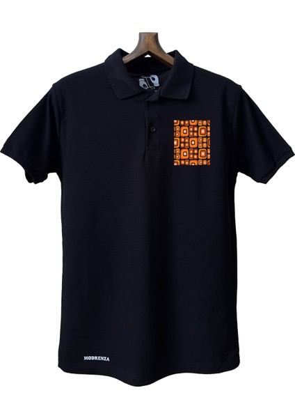 Siyah Lacoste Tasarım Polo Yaka