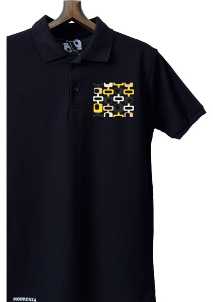 Siyah Lacoste Tasarım Polo Yaka