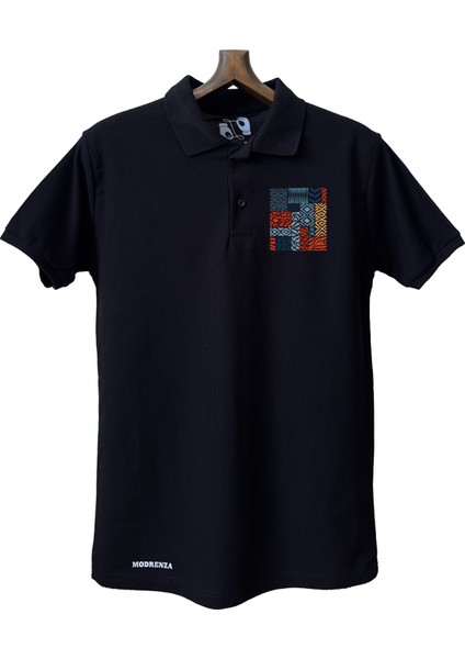 Siyah Lacoste Tasarım Polo Yaka