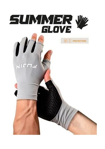 Pro Angler S24 Summer Gloves Grey S/m