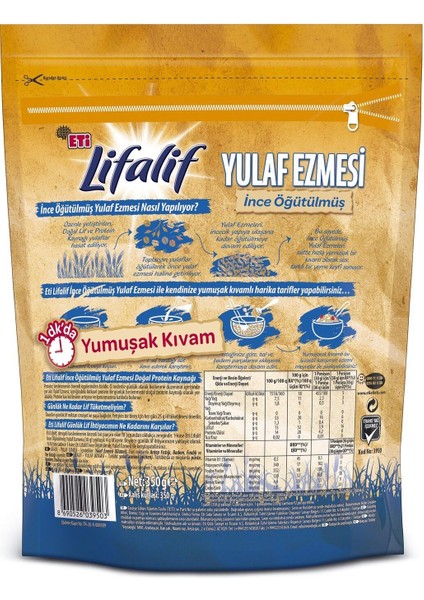Lifalif İnce Öğütülmüş Yulaf Ezmesi 350 gr x 4 Adet modelleri