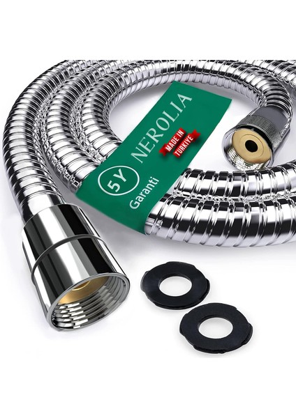 - Özefe 150 cm Banyo Spirali, Duş Hortumu (Paslanmaz Çelik)