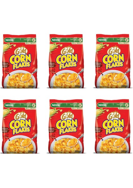 Gold Corn Flakes Tam Tahıl Mısır Gevreği 200 gr x 6 Adet