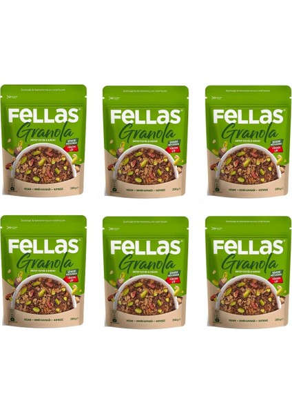 Granola - Antep Fıstığı & Kakao 200 gr x 6 Adet