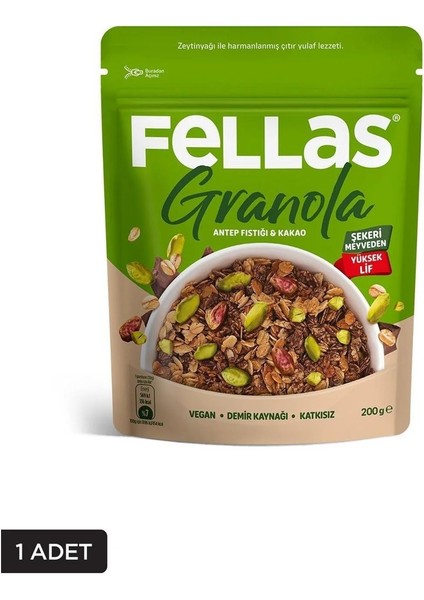 Granola - Antep Fıstığı & Kakao 200 gr x 6 Adet fiyatları