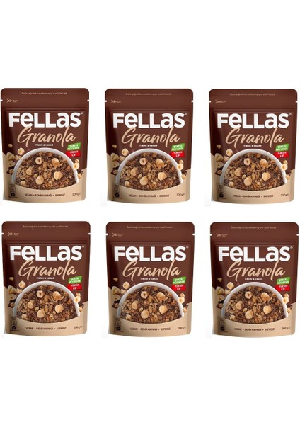 Granola - Fındık & Kakao 200 gr x 6 Adet