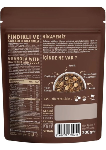 Granola - Fındık & Kakao 200 gr x 6 Adet modelleri