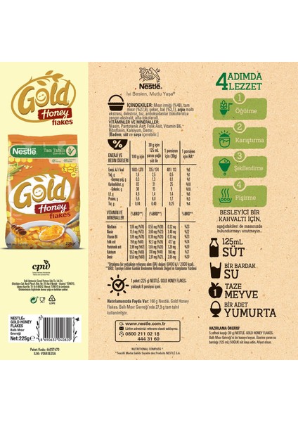 Gold Honey Flakes Ballı Mısır Gevreği 225 gr x 6 Adet modelleri