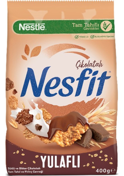 Nesfit Çikolatalı Tam Tahıl ve Pirinç Gevreği 400 gr x 4 Adet fiyatları