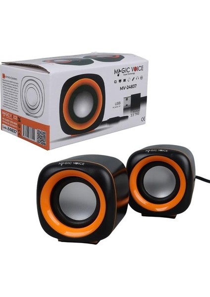 Magicvoice MV-24837 2x3 Watt Aux Multimedia Mini USB Speaker - Hoparlör