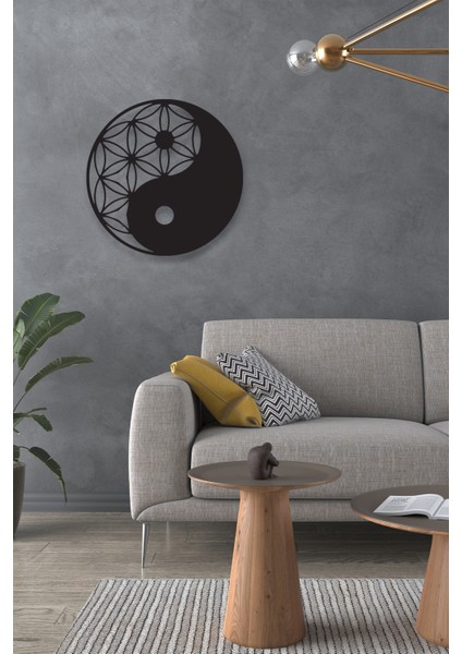 Geometrik Yinyang Sembolü Metal Tablo