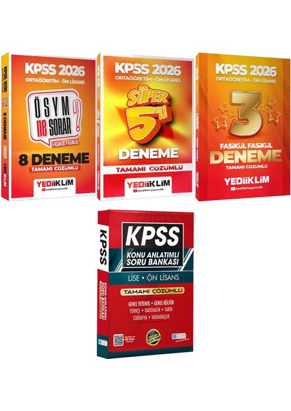 Ösym Ne Sorar? 8 Deneme Süper 5 Deneme ve 3 Deneme - Lise Önlisans Konu Ant. Soru