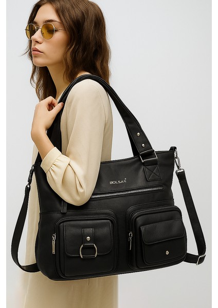 Bolsas Kadın Omuz Çanta Siyah 1035 fırsatları