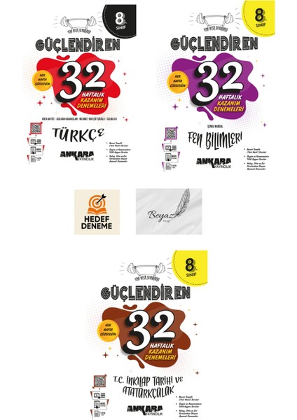 Ankara 8.sınıf Güçlendiren 32 Haftalık Türkçe Fen Inkılap Denemeleri Hedef Deneme