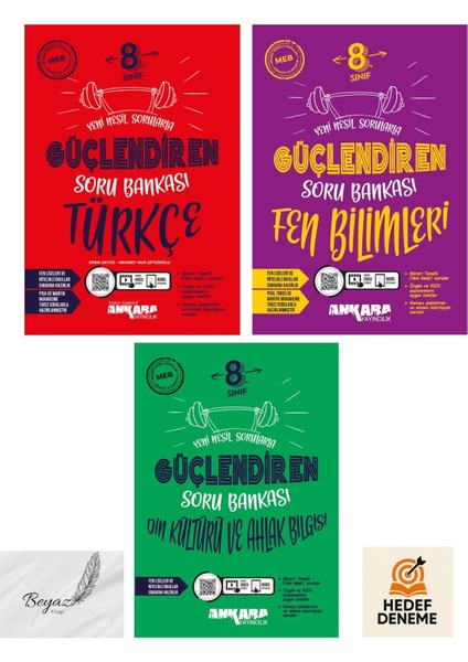 Ankara 8.sınıf Güçlendiren Türkçe Fen Bilimleri Din Kültürü Soru Bankası Hedef Deneme