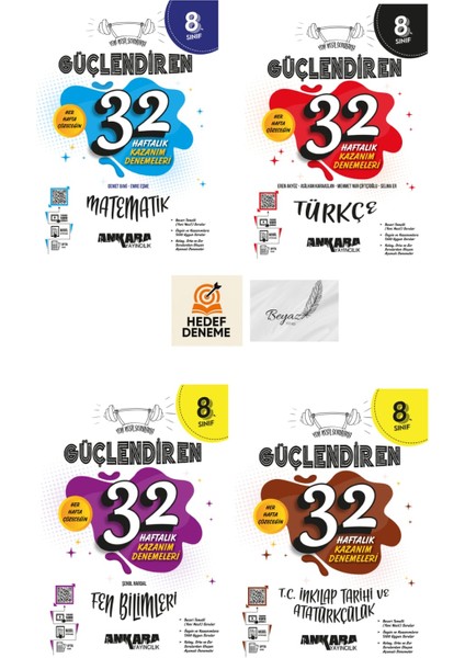 Ankara 8.sınıf Güçlendiren 32 Haftalık Matematik Türkçe Fen Inkılap Denemeleri Hedef Deneme