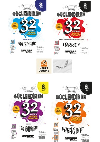 Ankara 8.sınıf Güçlendiren 32 Haftalık Matematik Türkçe Fen Paragraf Denemeleri Hedef Deneme