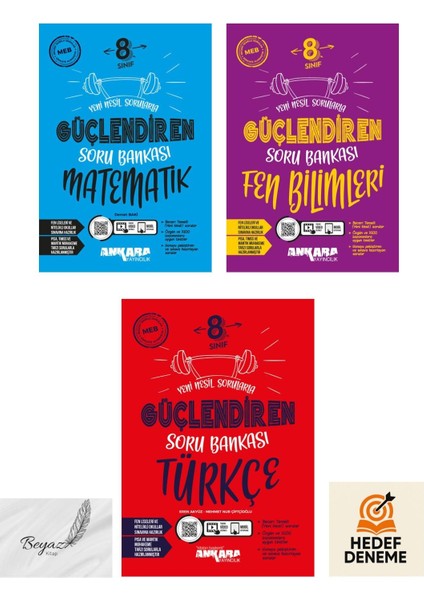Ankara 8.sınıf Güçlendiren Matematik Türkçe Fen Soru Bankası Hedef Deneme