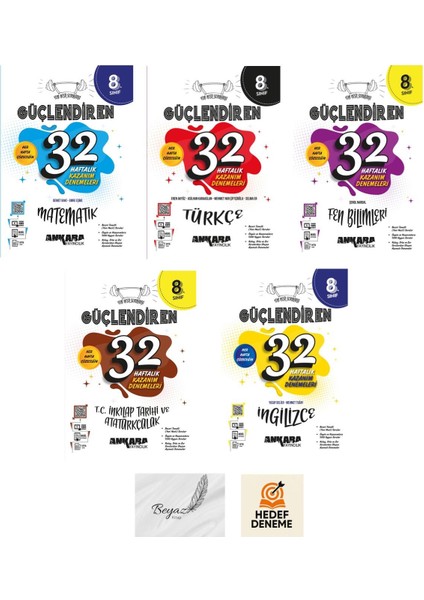 Ankara 8.sınıf Güçlendiren 32 Haftalık Matematik Türkçe Fen Inkılap Ingilizce Denemeleri Hedef Deneme