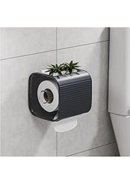 Yapışkan Askılı Tuvalet Kağıtlığı (Antrasit)