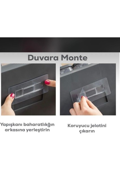 8’li Asmalı Kendinden Yapışkanlı Tezgah Üstü Stantlı Döner Kapaklı Baharatlık Seti modelleri