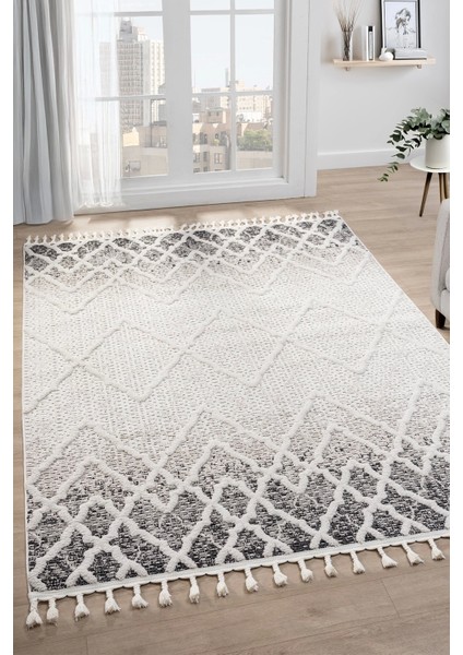 Bej Krem Modern Dokuma Halı Oturma Odası Salon Halısı