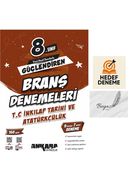 Ankara 8.sınıf Inkılap Tarihi ve Atatürkçülük Güçlendiren Branş Denemeleri Hedef Deneme