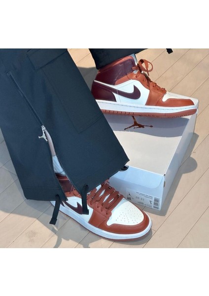 Air Jordan 1 Mid Bred Toe (W) Unisex Spor Ayakkabı fırsatları