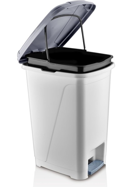 Iç Kovalı Pedallı Çöp Kovası 15 Litre Beyaz