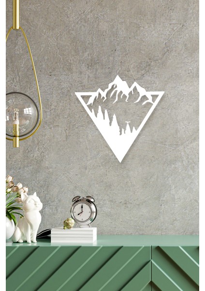 Geometrik Dağ Manzarası Metal Tablo
