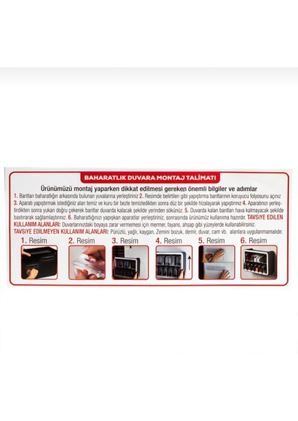 8’li Asmalı Kendinden Yapışkanlı Tezgah Üstü Stantlı Döner Kapaklı Baharatlık Seti fırsatları