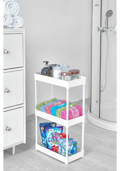 3 Katlı Banyo Düzenleyici Banyo Rafı Ünitesi