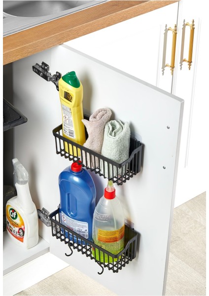 2 Adet Yapışkanlı Plastik Raf Düzenleyici Organizer