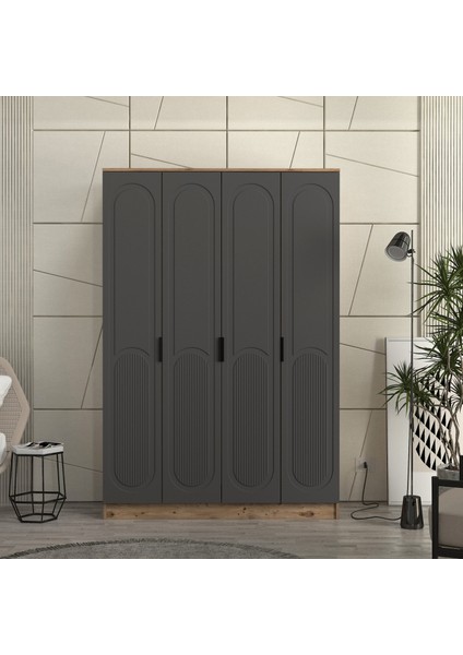 Derin 4 Kapaklı Bazalı Gardırop Tamamı Mdf fiyatları