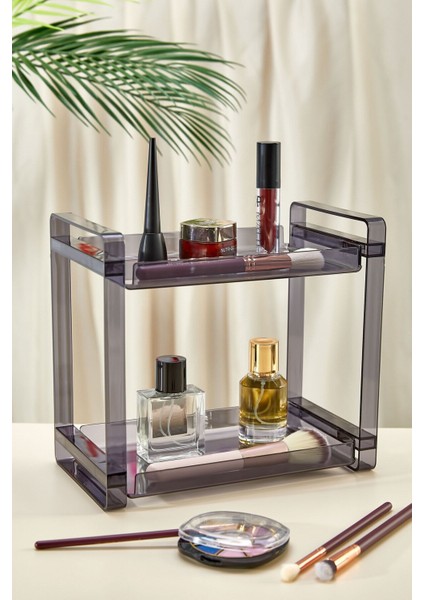 2 Katlı Makyaj Organizeri Banyo Düzenleyici Rafı Stand