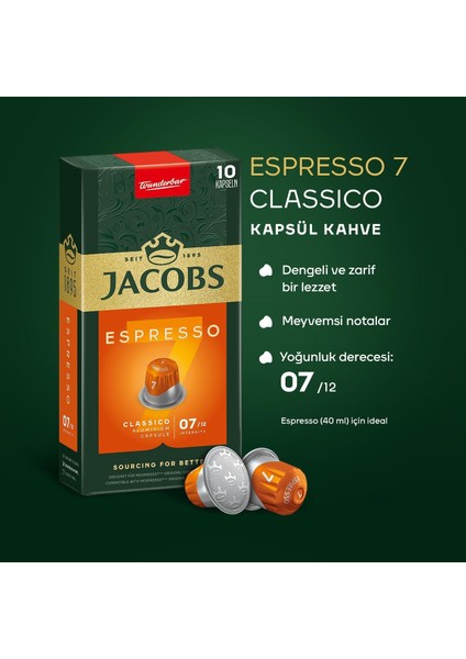 Espresso 7 Classico Nespresso Uyumlu Kapsül Kahve 10 Kapsül indirimleri