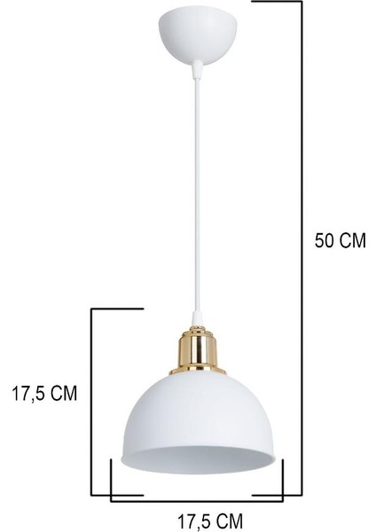 Haus Mini Yarım Küre Gold Kukalı Abs Beyaz Sarkıt Küçük Alanlara Uygun Mutfak Koridor Avize modelleri