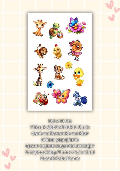 Sevimli Hayvanlar Sticker Seti Planner Ajanda Bullet Journal Laptop,kulaklık, Matara Için Uygun fiyatları