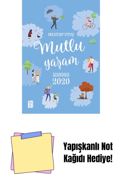 Mutlu Yaşam Ajandası 2020 + Yapışkanlı Not Kağıdı