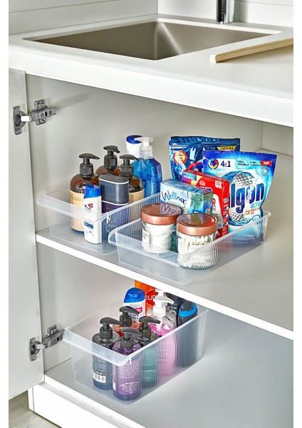 3 Boy Dolap Içi Düzenleyici Seti 8 Litre 6 Litre 4 Litre