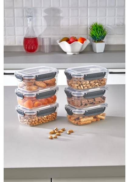 6 Adet Slikonlu Sızdırmaz Hava Almaz Kilitli Kapak Saklama Kabı Kahvaltılık Seti 700 ml fiyatları