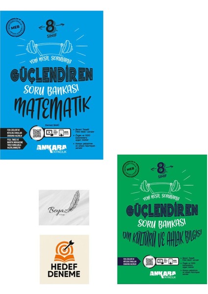 Ankara 8.sınıf Güçlendiren Matematik Din Kültürü ve Ahlak Bilgisi Soru Bankası Hedef Deneme