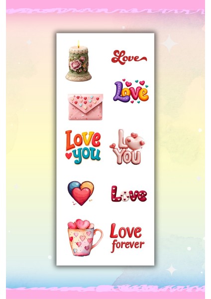 Sevgili,aşk ,sevgililer Günü 3'lü Sticker Seti Planner Ajanda Bullet Journal Için Uygun Set fırsatları