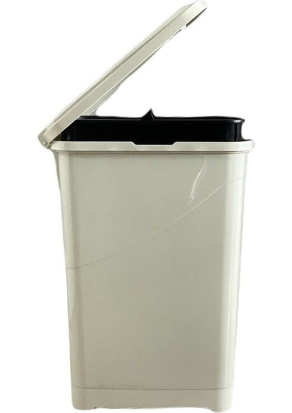 Bej Iç Kovalı Pedallı Çöp Kovası 25 Litre, Şık ve Kullanışlı Temizleme Çözümü