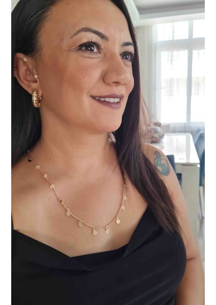 Zirkon Taş Detaylı Halka Kadın Çelik Küpe modelleri