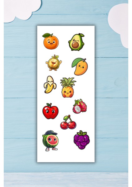 3 ' Lü Sevimli Meyveler Seti Planner/ Ajanda /bullet Journal / Laptop/matara/kulaklık Için Uygun Set modelleri