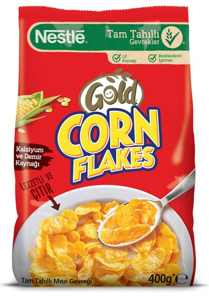 Gold Corn Flakes Tam Tahıl Mısır Gevreği 400 gr x 1 Adet